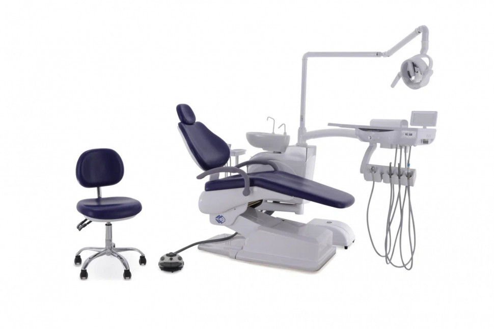 Стоматологическая установка CQ-216 (СО-002М-01) голубой, нижняя подача Стоматологическая установка CQ-216 (СО-002М-01) голубой, нижняя подача