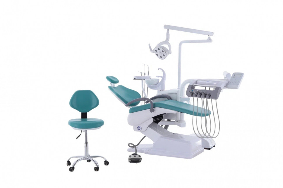 Стоматологическая установка CQ-217 (СО-004М-02) голубой, нижняя подача Стоматологическая установка CQ-217 (СО-004М-02) голубой, нижняя подача