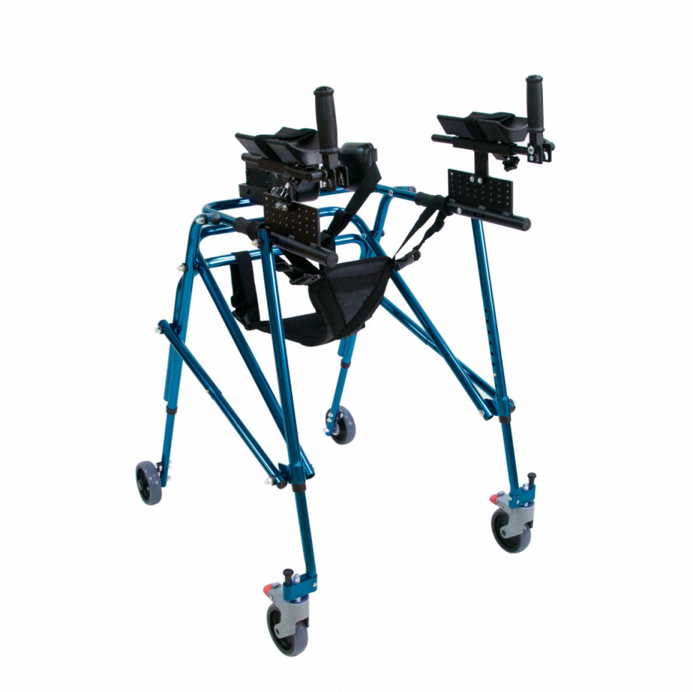 Ходунки для детей больных ДЦП с подлокотной опорой и фиксатором голеностопа Мега-933 Ходунки для детей больных ДЦП с подлокотной опорой и фиксатором голеностопа Мега-933